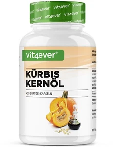 Kürbiskernöl 420 Softgel-Kapseln 3000mg / Portion Hochdosiert - Nativ Vitamin E - Bild 1 von 8