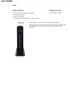 ARRIs TG1682G Modem Wireless Dual Band Router Includes Cord!! - Picture 1 of 1