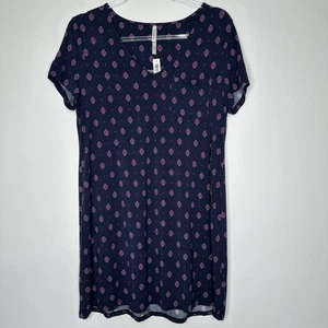 NWT Soma Cool Nights Sleepshirt Womens Size S Geo Flur Navy Loungewear - Picture 1 of 9
