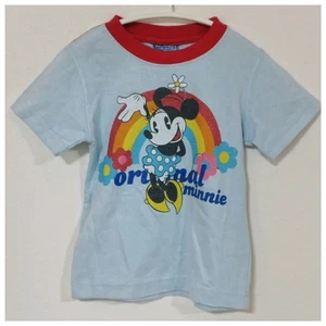 Walt Disney Minnie Mouse Girls T-Shirt 100cm Retro Light Blue Japan - Picture 1 of 13