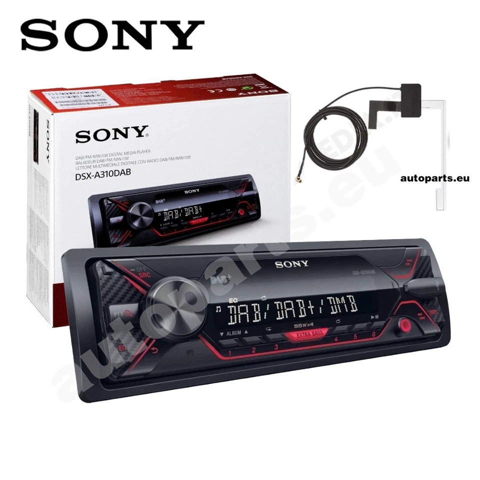Autoradio SONY DSX-A310DAB für Auto 1 din Mit Antenne Inbegriffen USB Aux DAB+ - Bild 1 von 4