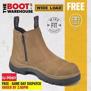Wide Load 390TZN 6E Extra Wide Taupe Soft Toe Pull-On Casual Boot + Zip - Imagen 1 de 11