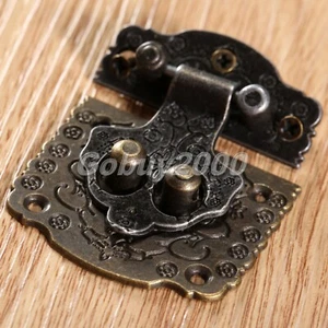 Hasp Lock Latch for Jewelry Wooden Box Case Decoration with Screws Vintage Brass - Picture 1 of 11