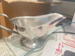 ADCRAFT 18-8 Stainless Steel Gravy Boat Bowl Silver Handle Pour 8"Lx 3 3/4"H(V3) - Picture 1 of 8