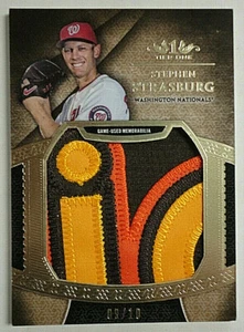 2017 Topps Tier One STEPHEN STRASBURG 4 Color Patch Jersey 09/10 - Picture 1 of 2