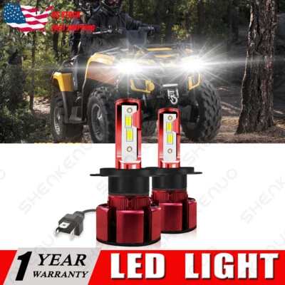 For Can-Am Outlander Max 400 500 570 650 800R DS450 LED Headlight 6000K Bulb Kit - Image 1 of 4