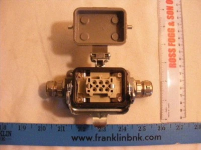  HARTING 6-PIN MALE CONNECTOR AND BASE MODEL HAN-E6F HS12 - Image 1 of 4