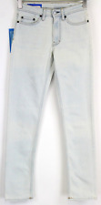 Acne Studios South LT Blue W25/L34 Donna Jeans Nero Konst Stretch Slim Aderente