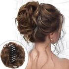 5" Claw Clip in Hair Bun Messy Curly Clip in Claw Hair Hairpiece, Brown