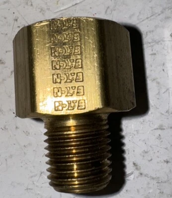 Eaton-1/4" NPT Male x 3/8" NPT Female Brass Hex Bushing - - Image 1 of 3