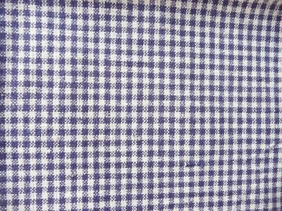 tissu ancien  en coton rayé bleu et blanc - Photo 1/4