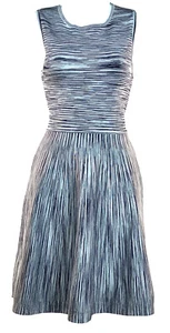 Karen Millen Dress Bodycon Striped Fitted Bandage Skater Cocktail S Small 3 - Picture 1 of 9