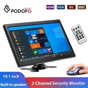 Moniteur Sécurité avec haut-parleur VGA écran LCD HD 10.1 Entrée vidéo 2 canaux. - Photo 1/14