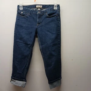 Banana Republic Denim Stretch Capris Mid Rise Cuffed Medium Wash Womens 28/6 - Picture 1 of 5