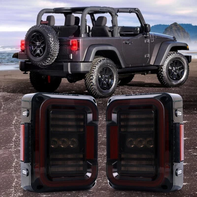 Lente de humo 'C' luces traseras LED señal freno de giro para Jeep Wrangler JK 2007-18 Foto 1 de 4