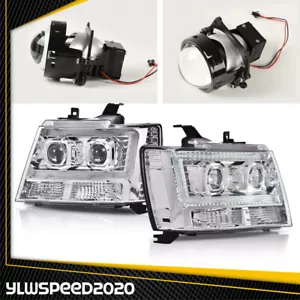 Fits For 2007-14 Tahoe Suburban Avalanche Dual Projector LED Tube Headlight Lamp - Bild 1 von 12