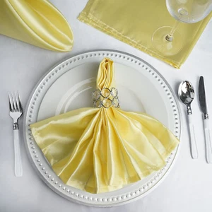 20" Satin NAPKINS Wedding Party Baby Shower Table Supply Decorations Wholesale - Picture 1 of 235