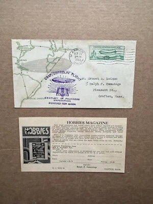 US 1933 FFC +Baby Zeppelin #C18+ Dual Cachets +Pre-Print & Rubber+10/25/33 Akron - Image 1 of 2