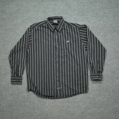 Camisa De Colección Southpole Mes XL Negra Blanca Rayas Abotonadas Producto Hexafón Y2K Foto 1 de 4
