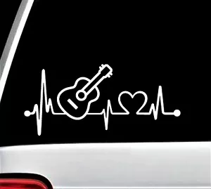 Akustikgitarre Herzschlag Lebensader Monitor Aufkleber Sticker K1068 - Bild 1 von 5