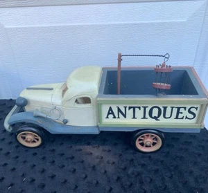 Antik Stil Holz Lieferwagen "Antiquitäten" Schild mit Zapfsäule rustikales Dekor 13" - Bild 1 von 7