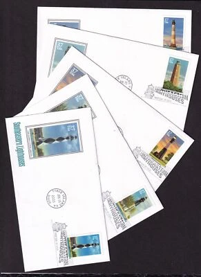 2003 Southeastern Lighthouses Sc 3787 - 3791 set of 5 FDCs with unknown cachets - Image 1 of 2