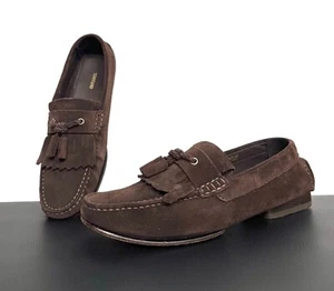 Tom Ford Slippers Loafers Tasseled Suede Leather Moccasin Size 40 - Picture 1 of 14