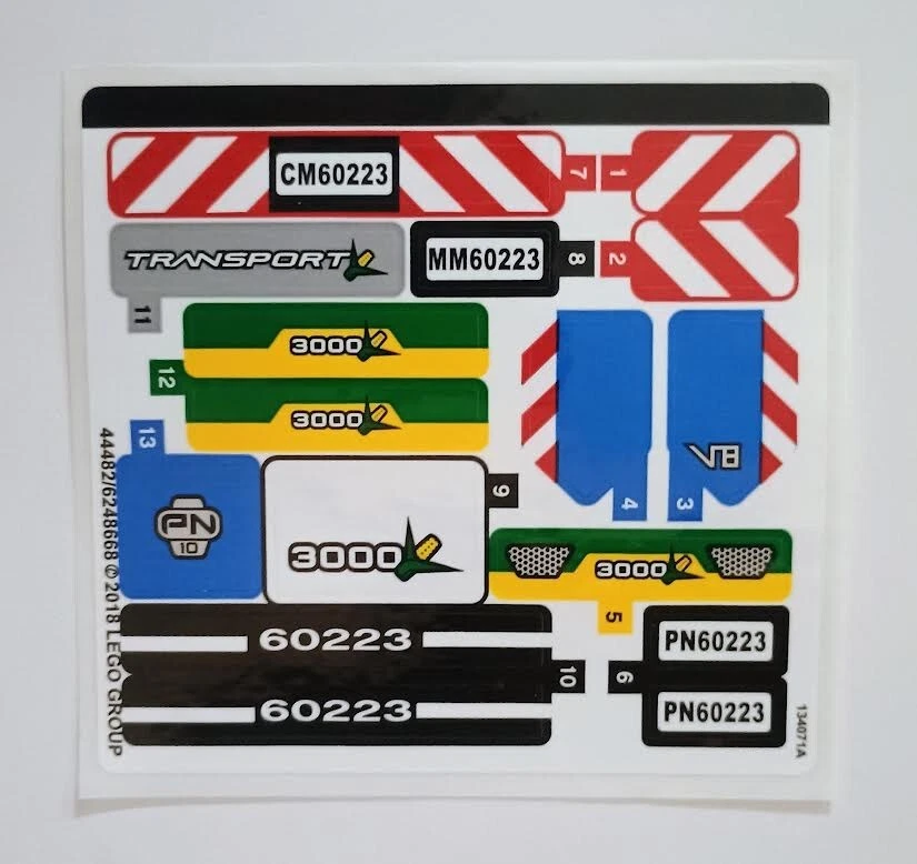 LEGO 60223 Harvester Transport Original Sticker Sheet - Authentic Decals - Image 1 of 1