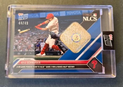 2023 Topps Now #1012C Kyle Schwarber Base Relic Blue Parallel 44/49 2 HR Game... - Image 1 of 2