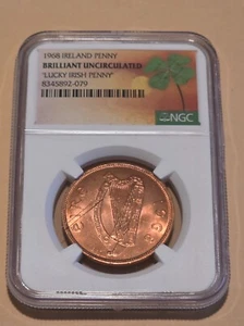 1968 Ireland Lucky Irish Penny – NGC BU Certified – Brilliant Uncirculated ☘️ - Picture 1 of 4