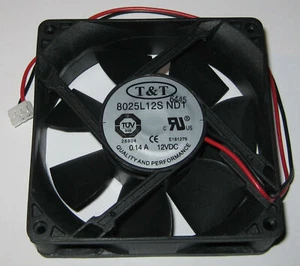 Cichy wentylator chłodzący 80 mm - 12 V DC - 25 CFM - 25 dBA - 2000 obr./min - 8025l12s -12vdc - Zdjęcie 1 z 5