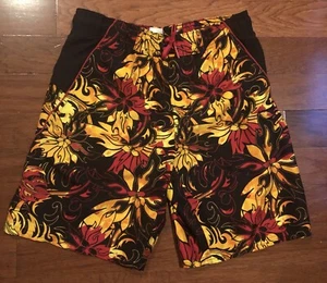 Boys Nike Swim Shorts Black Red Yellow Print Medium M - Picture 1 of 7