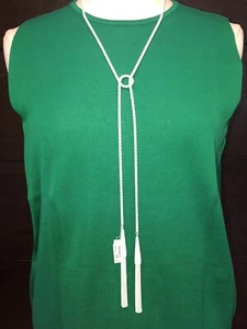 NEW Kendra Scott Phara Matte Lariat Tassel Necklace chain belt White 50" $125 - Picture 1 of 11