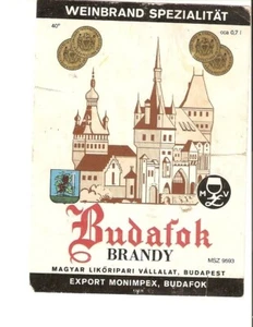 Hungary Magyar Likoripari Vallalat Budapest Budafok Brandy Ads Label Weinbrand - Picture 1 of 1