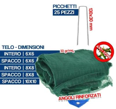 TELO RETE RACCOLTA OLIVE ANTISPINA OCCHIELLATO RINFORZATO C/S SPACCO 34674V - Immagine 1 di 2