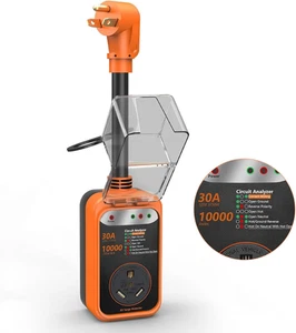 NUEVO RV Protector de Sobretensiones 30 Amp 10000J Impermeable Analizador de Circuitos Enchufe Adaptador - Imagen 1 de 7