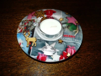 Gilde Dreamlight: Windlicht / Kerzenhalter aus Glas "Merry Christmas" - Neu - Bild 1 von 2