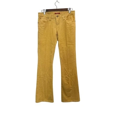 Vintage Unionbay Y2K Yellow Corduroy Bootcut Flare Pants Low Rise Size 7 Juniors - Image 1 of 4