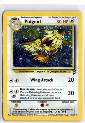 Pidgeot 14/102 Base Set 2 Holo Rare Vintage 1999 Pokemon Card - Image 1 of 3