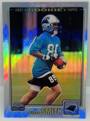 2001 Topps Chrome Steve Smith Rookie Refractor /999 RARE Carolina Panthers Utah - Image 1 of 4