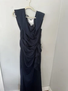 Xscape Kleid Damen Schulterfrei 14 W Scuba Strickkleid, Midnight Navy - Bild 1 von 12