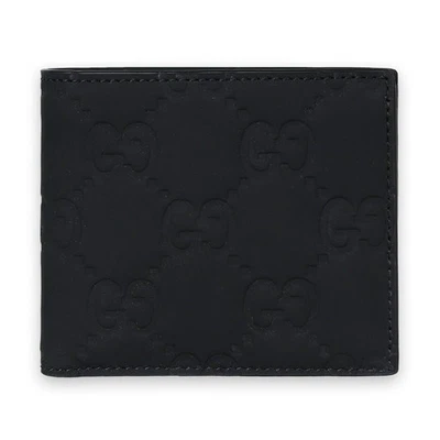 Gucci GG Rubber Bi-Fold Wallet (Black) 771309 AAC0L 1000 129074681 - Image 1 of 4