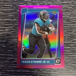 TRAVIS ETIENNE Jr. 2021 Panini Donruss Optic 214 Pink Prizm Rated RC Rookie 9AB - Picture 1 of 2