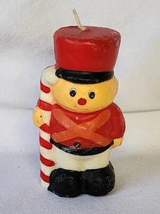 Vintage Soldat Junge Kerze 4 3/4" groß Zuckerstange Gurley helle Farben Weihnachten MCM - Bild 1 von 5