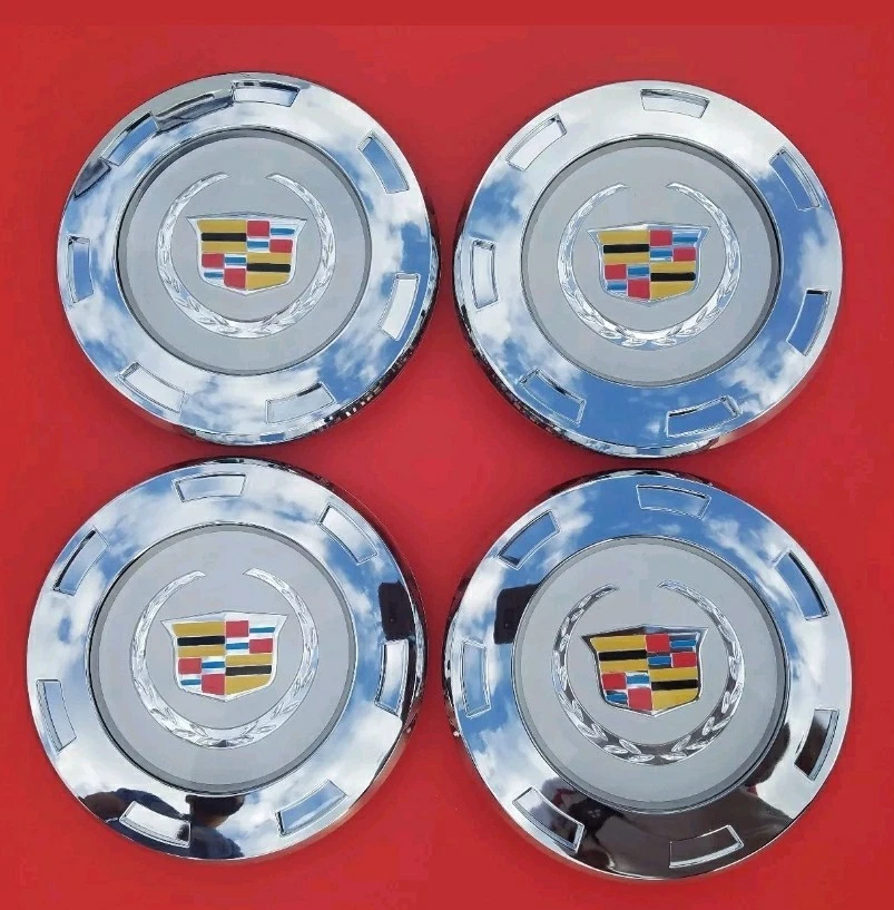 07-14 CADILLAC ESCALADE COLORED CREST 22" for 7 SPOKE WHEEL CENTER CAP 9596649 - Image 1 of 1