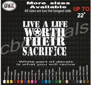 Sacrifice Vinyl Decal Stickers Military  Sticker | AR15 Car Window Decals - Imagen 1 de 1