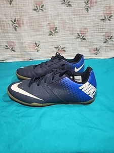 Nike BombaX IC Blue Indoor Soccer Shoes Cleats Youth US Size 3.5Y 826487-414 - Picture 1 of 6