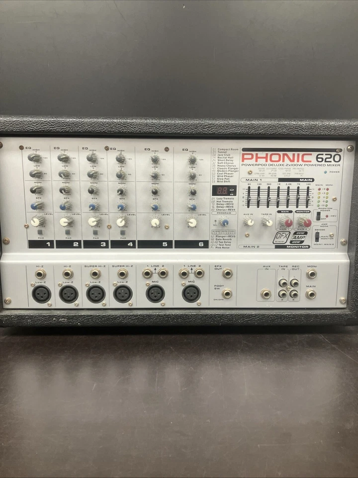 PHONIC 620 POWERPOD DELUXE 2X100W POWERED MIXER - Image 1 of 4