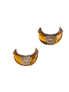 Men's Accessories Tiger Eye Cufflinks Antique Gold Wedding Moon Claw Cufflinks - Picture 1 of 5