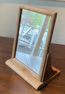 Antique Dresser Table Top Shaving Mirror Heirloom Farmhouse Wood Dresser Mirror - Picture 1 of 11